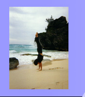 Cindy Cashman doing a handstand